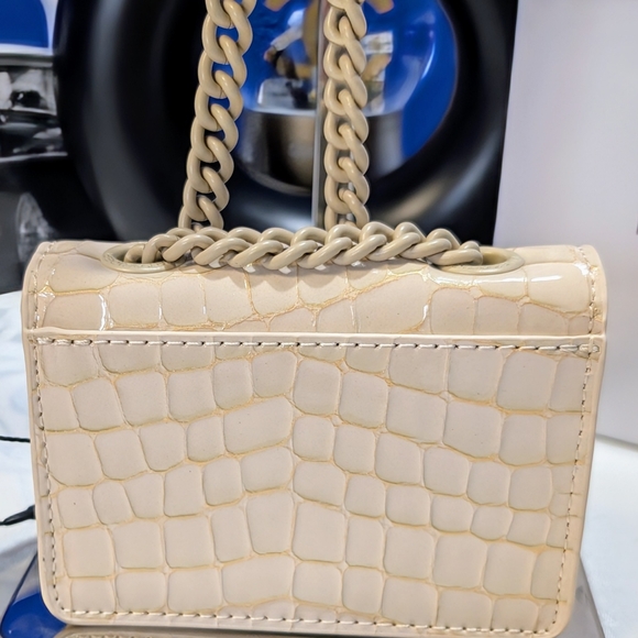 Kurt Geiger Micro Braxton Croc Embossed Shoulder/Crossbody Purse - Cream - Picture 7 of 9